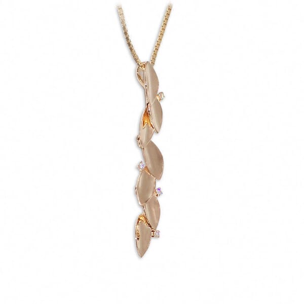 Diamantsmykke i gult med diamanter - 4071012